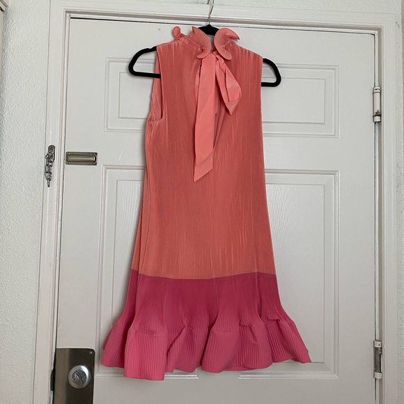 Tibi Pleated Cocktail Dress in Pink Colorblock Size XS - Picture 6 of 11